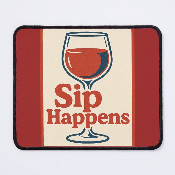 Item preview, Funny Red Wine Sip Happens Quote Drinking Humor Design designed and sold by FrictionMaxxing.