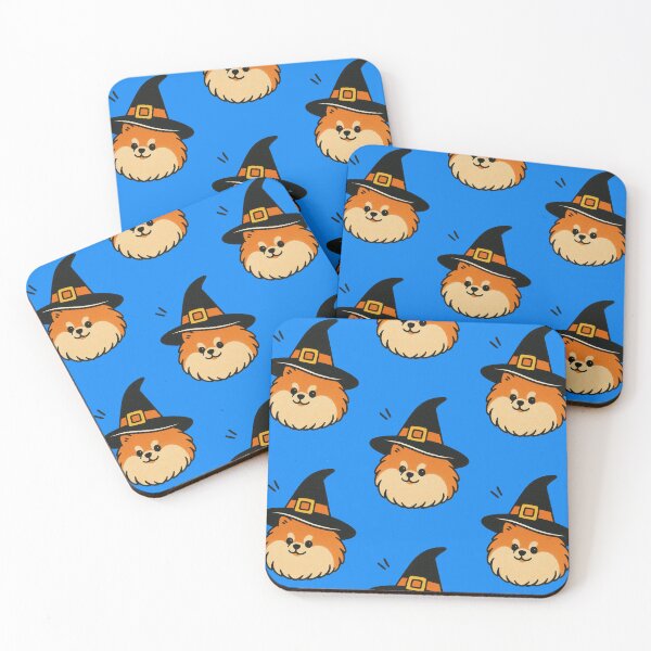 Item preview, Pomeranian Retro Halloween Witch Hat Illustration designed and sold by Flying Doggo.