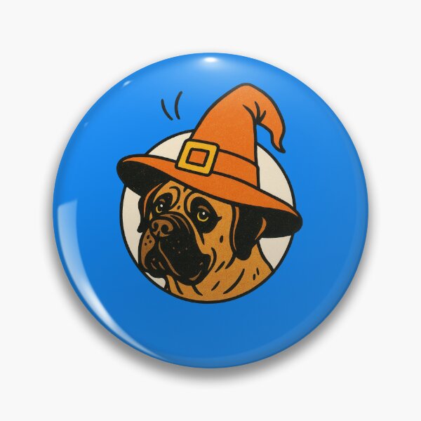 Item preview, Mastiff Retro Halloween Witch Hat Illustration designed and sold by Flying Doggo.