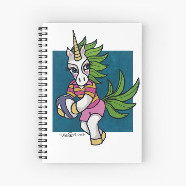 Rugby Unicorn - Passing - Animals of Inspiration Spiral Notebook