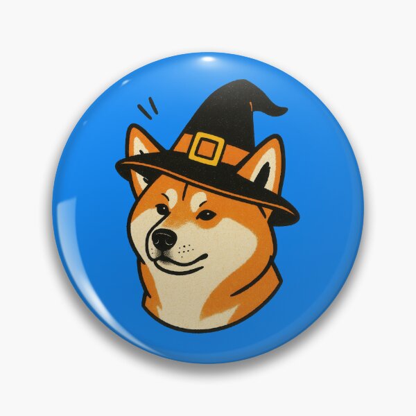 Item preview, Akita Retro Halloween Witch Hat Illustration designed and sold by Flying Doggo.