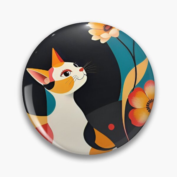 Item preview, The Cat and the Flower Abstract and Figurative Art designed and sold by Ciervo Primavera.