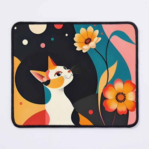 Item preview, The Cat and the Flower Abstract and Figurative Art designed and sold by Ciervo Primavera.