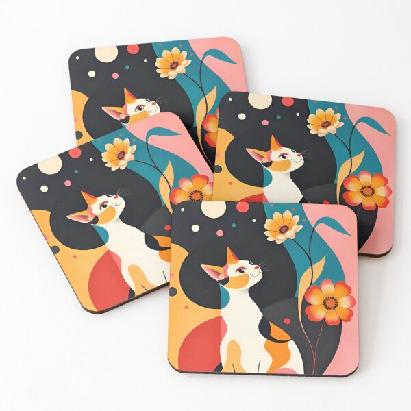 Item preview, The Cat and the Flower Abstract and Figurative Art designed and sold by Ciervo Primavera.