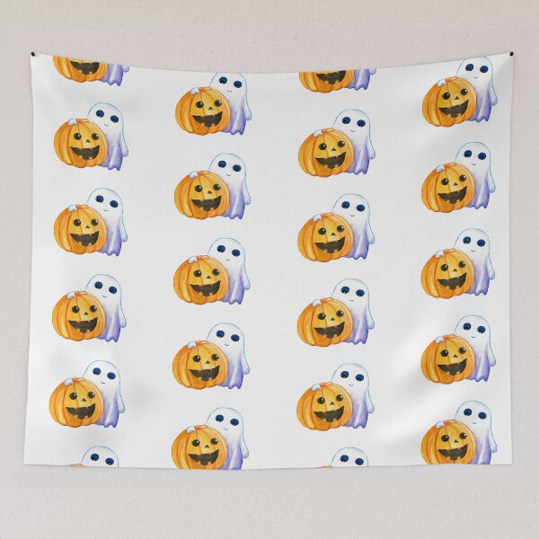 Item preview, Spooky Cute Ghost and Jack-o-Lantern designed and sold by Kozhyna.