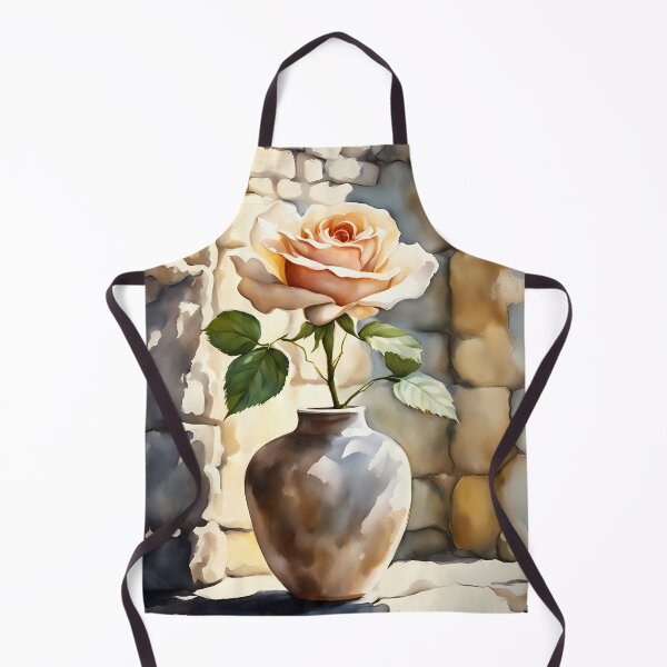 Item preview, Peach Pink Rose in Clay Vase designed and sold by CalmnessbyChoice.