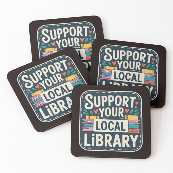 Item preview, Support Your Local Library Books Reading Librarian Kids Small Red Hearts and Green Leaf 001 designed and sold by sadedream.