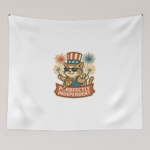 Artikelvorschau, 250th Anniversary of the USA - Fireworks Cat – Purrfectly Independent entworfen und verkauft von Collins Design.