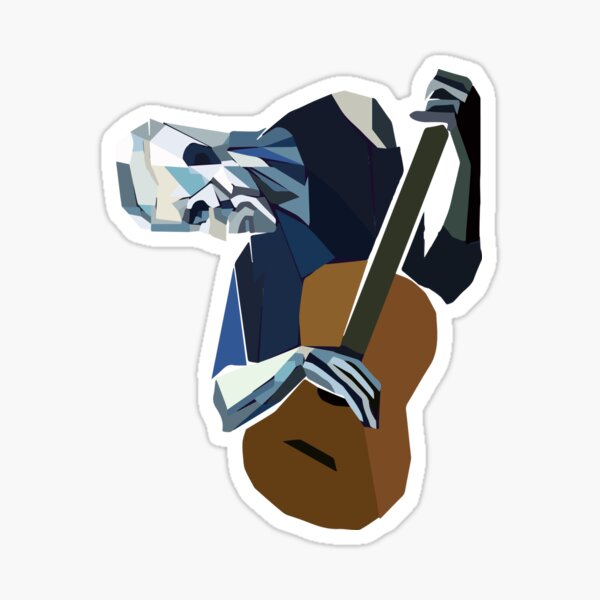 Pablo Picasso Old Guitarist 1903 Shirt Artwork Reproduction Sticker