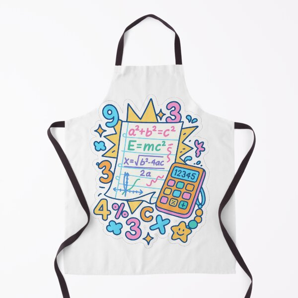 Item preview, Back to school illustration with mathematical symbols and calculator, AI generated designed and sold by dvoevnore.
