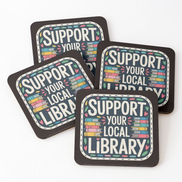 Item preview, Support Your Local Library Books Reading Librarian Small Red Hearts and Green Leaf 002 designed and sold by sadedream.