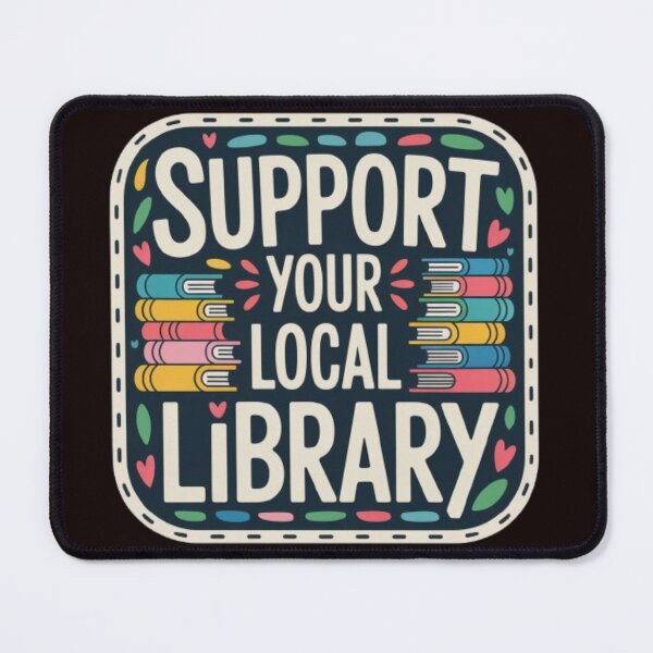 Item preview, Support Your Local Library Books Reading Librarian Small Red Hearts and Green Leaf 002 designed and sold by sadedream.