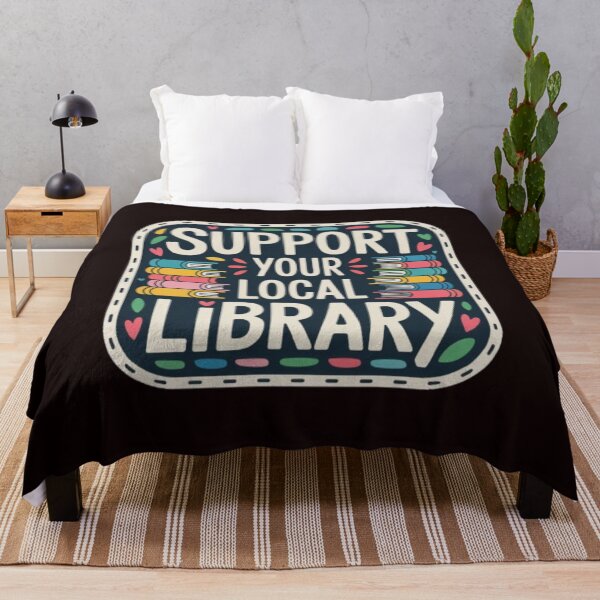 Item preview, Support Your Local Library Books Reading Librarian Small Red Hearts and Green Leaf 002 designed and sold by sadedream.