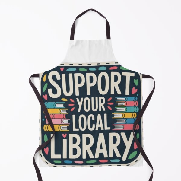 Item preview, Support Your Local Library Books Reading Librarian Small Red Hearts and Green Leaf 002 designed and sold by sadedream.