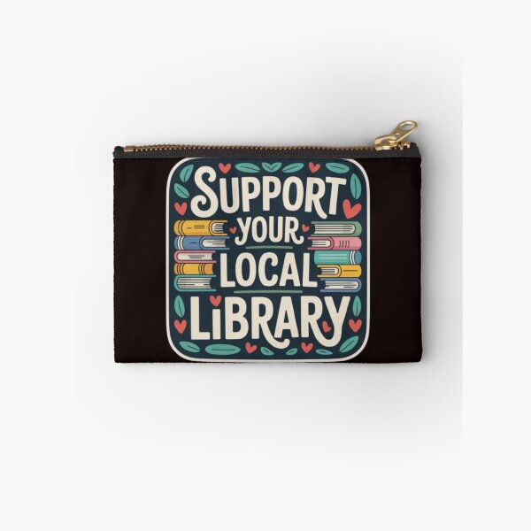 Item preview, Support Your Local Library Books Reading Librarian Small Red Hearts and Green Leaf 003 designed and sold by sadedream.