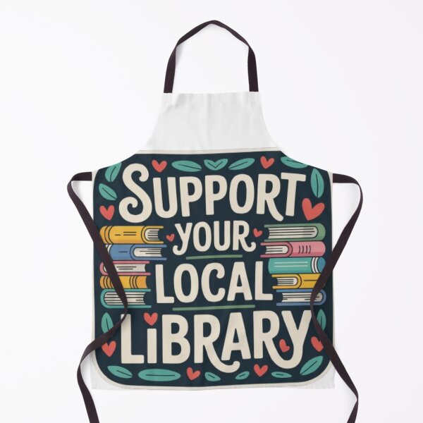 Item preview, Support Your Local Library Books Reading Librarian Small Red Hearts and Green Leaf 003 designed and sold by sadedream.