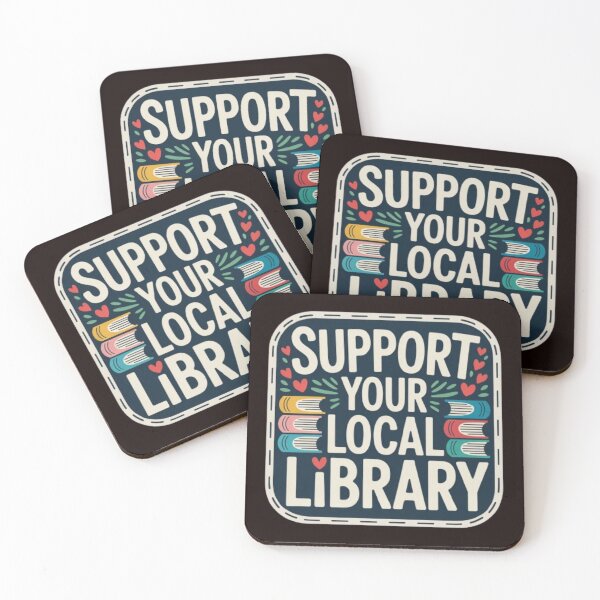 Item preview, Support Your Local Library Books Reading Librarian Small Red Hearts and Green Leaf 004 designed and sold by sadedream.