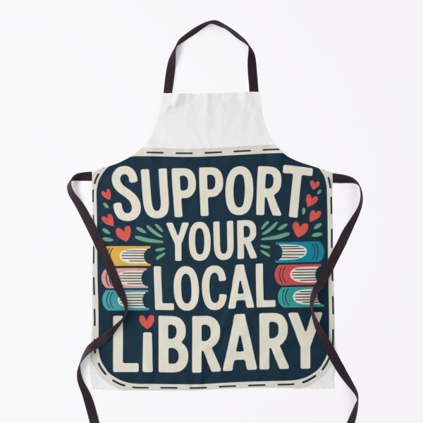 Item preview, Support Your Local Library Books Reading Librarian Small Red Hearts and Green Leaf 004 designed and sold by sadedream.