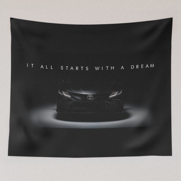 Item preview, Toyota Camry – It All Starts With a Dream Motivational Car Art designed and sold by SuccessHunters.