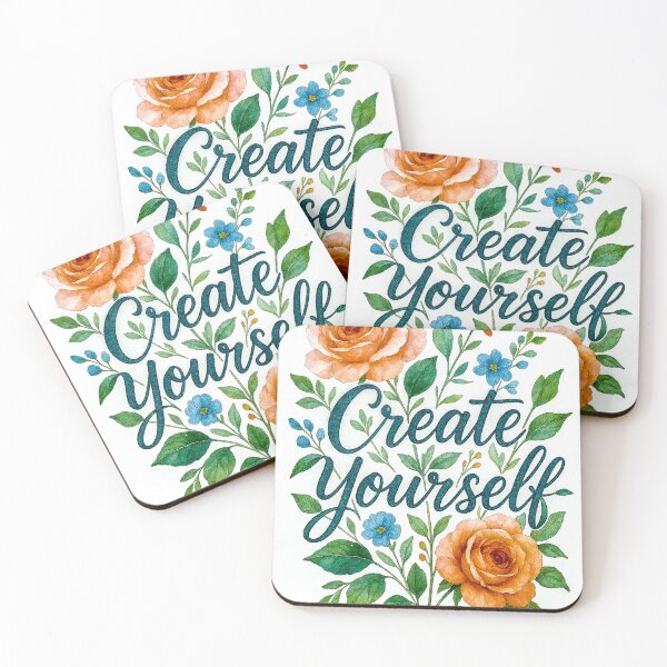 Item preview, Create Yourself – akwarelna grafika motywacyjna z kwiatamiCreate Yourself – akwarelna grafika motywacyjna z kwiatami designed and sold by NKArtFlow.