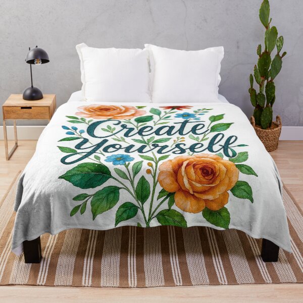 Item preview, Create Yourself – akwarelna grafika motywacyjna z kwiatamiCreate Yourself – akwarelna grafika motywacyjna z kwiatami designed and sold by NKArtFlow.