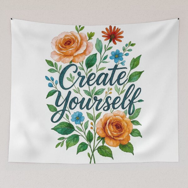 Item preview, Create Yourself – akwarelna grafika motywacyjna z kwiatamiCreate Yourself – akwarelna grafika motywacyjna z kwiatami designed and sold by NKArtFlow.