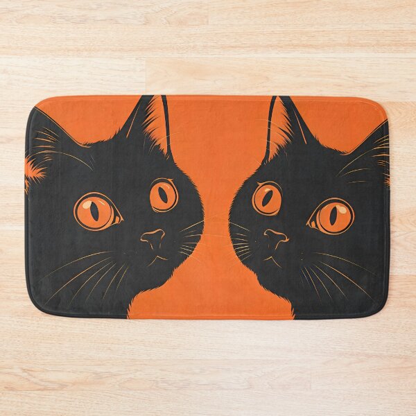 Item preview, Two Black Cats Illustration – Halloween Inspired Desk Mat Art designed and sold by A L O N E.