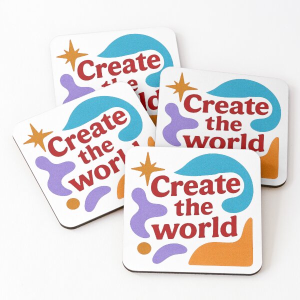 Item preview, Create the World – kolorowa grafika motywacyjna designed and sold by NKArtFlow.