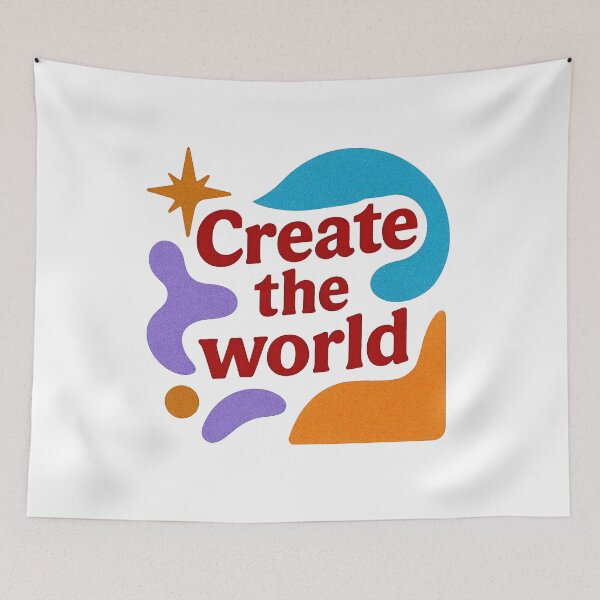 Item preview, Create the World – kolorowa grafika motywacyjna designed and sold by NKArtFlow.