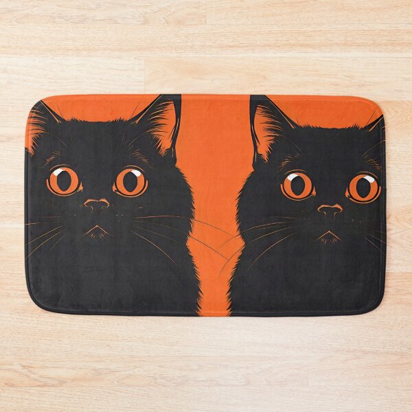 Item preview, Halloween Black Cats Desk Mat – Gothic Cat Illustration in Orange & Black designed and sold by A L O N E.