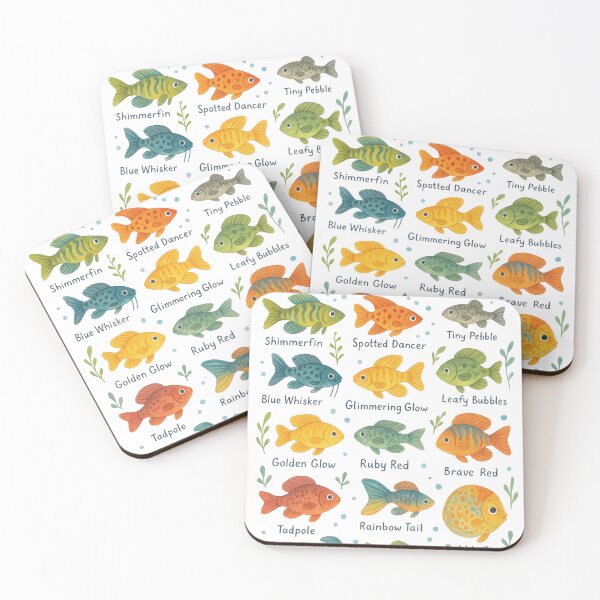 Item preview, Whimsical Aquarium Fish Illustration | Colorful Cute Freshwater Fish Design for Kids, Nursery, Ocean Lovers | Fun Sea Life Art designed and sold by 5CatDesign.