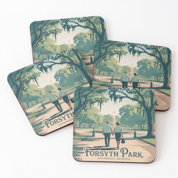 Item preview, Forsyth Park Savannah Georgia Vintage Poster – Retro Travel Print designed and sold by VividOrganica.