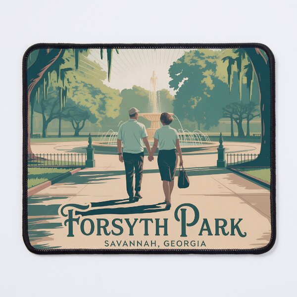 Item preview, Forsyth Park Savannah Georgia Vintage Poster – Retro Travel Print designed and sold by VividOrganica.