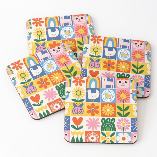 Artikelvorschau, Retro Folk Art Flowers and Animals Pattern entworfen und verkauft von Timegraf.