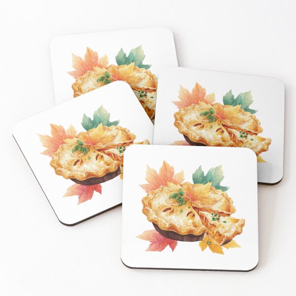 Item preview, Autumn Pie with Colorful Fall Leaves Watercolor designed and sold by Anastasiia Yurevych.