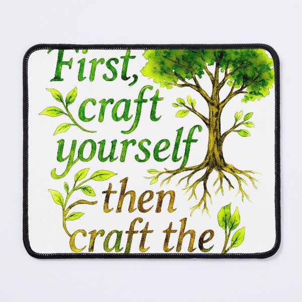 Item preview, First, Craft Yourself – Then Craft the World | Akwarelna grafika motywacyjna z drzewem designed and sold by NKArtFlow.