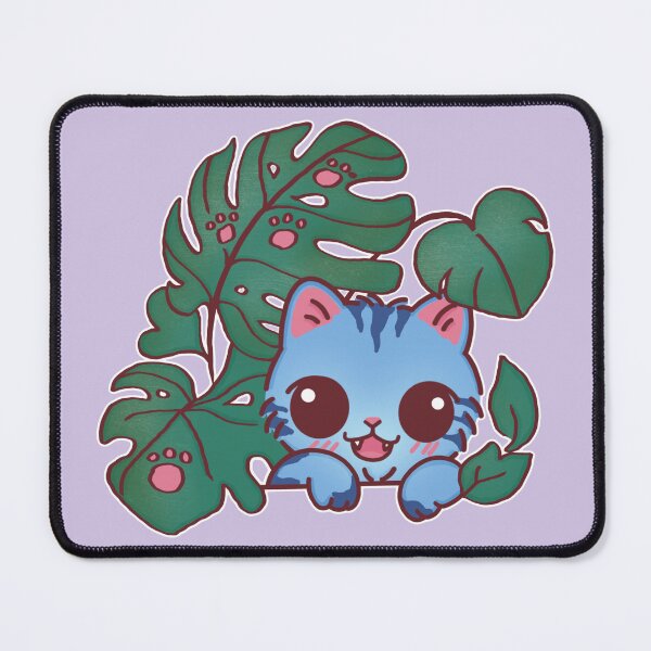 Item preview, Kpop Blue Derpy Cat Hiding in Leaves designed and sold by BGMeYou.