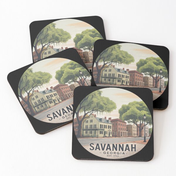 Item preview, Savannah Georgia Vintage Street Scene Emblem – Historic Travel Design designed and sold by VividOrganica.