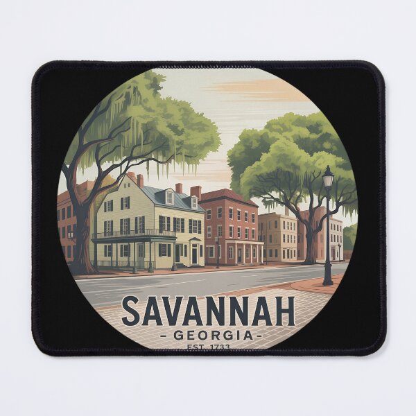 Item preview, Savannah Georgia Vintage Street Scene Emblem – Historic Travel Design designed and sold by VividOrganica.