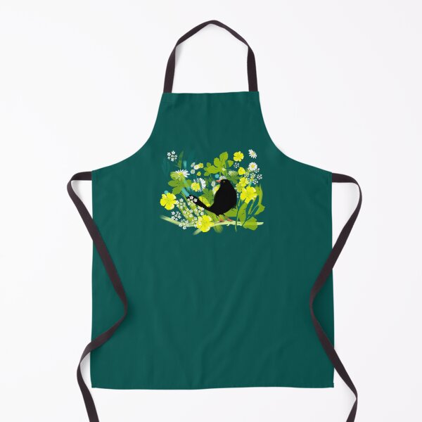 Item preview, Blackbird with daisies and buttercups designed and sold by Mary Jane Lange.