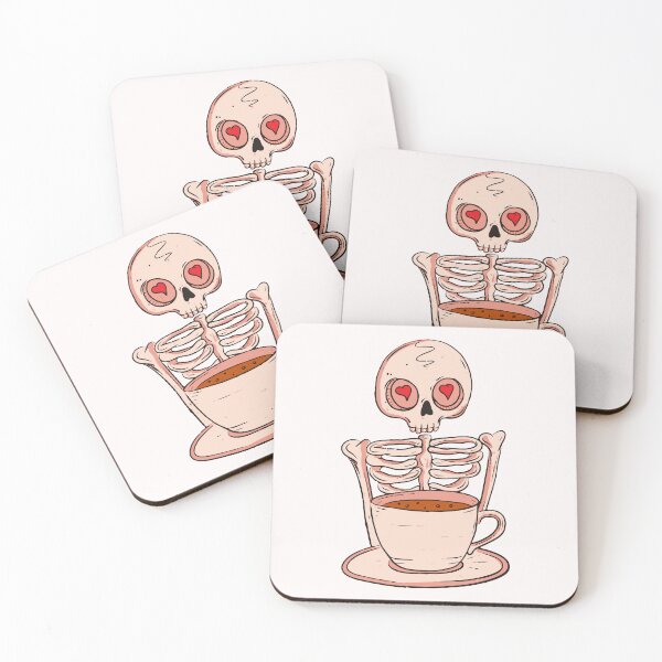 Item preview, Love-Struck Skeleton Coffee Addiction Art designed and sold by -DEEWOLF-.