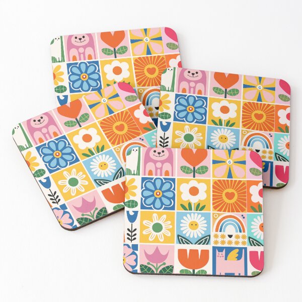 Artikelvorschau, Retro Folk Art Flowers and Animals Pattern entworfen und verkauft von Timegraf.