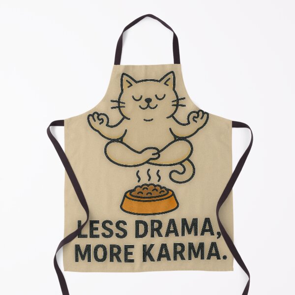 Item preview, Less Drama, More Karma – Medytujący kot | Śmieszna grafika designed and sold by NKArtFlow.