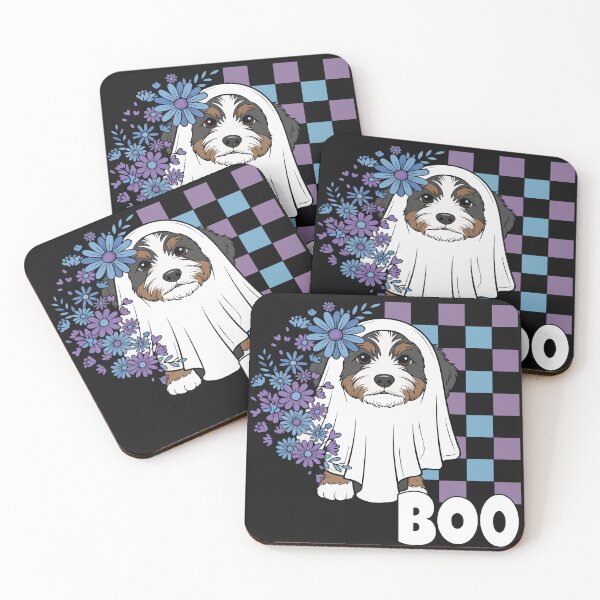 Item preview, Bernedoodle Ghost Dog – Cute Halloween Boo designed and sold by The Real Life Symphony.