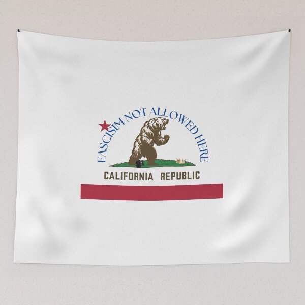 Item preview, Fascism Not Allowed Here Bear Flag designed and sold by Linklandiya.