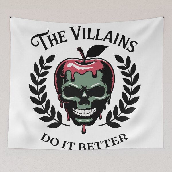 Item preview, Villains Social Club Poison Apple Skull Emblem, Vintage Tattoo Style designed and sold by NArtdesigns.