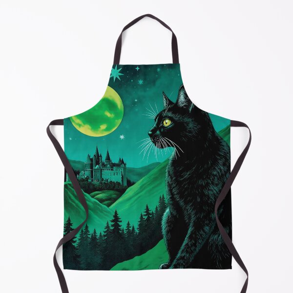 Item preview, Mystical Black Cat with Castle and Green Moon designed and sold by Fullspace.