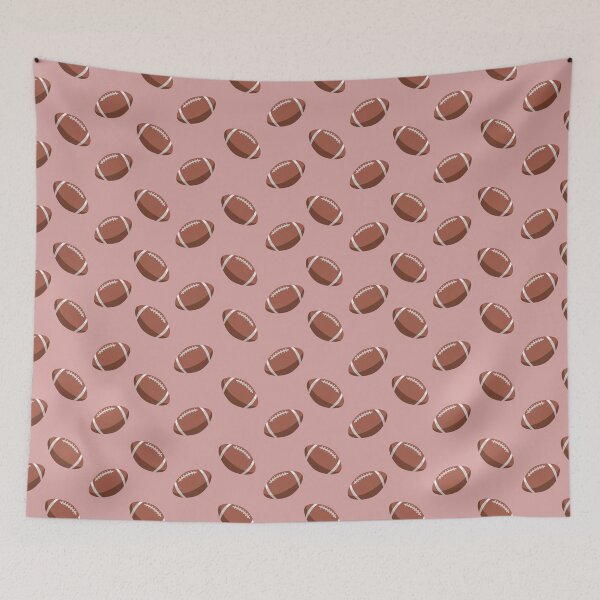 Item preview, Footballs on Dark Tea Rose Pink designed and sold by KSimpson838.