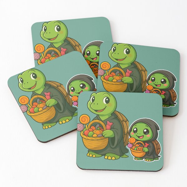 Item preview, Cute Halloween Turtles with CandyTortues mignonnes d’Halloween avec bonbons designed and sold by Drawingshirts.