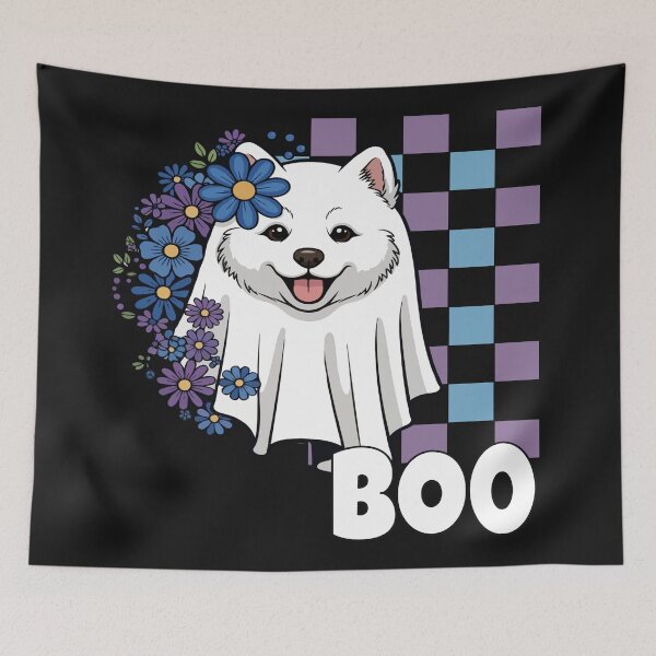 Item preview, Samoyed Ghost Dog – Cute Halloween Boo designed and sold by The Real Life Symphony.